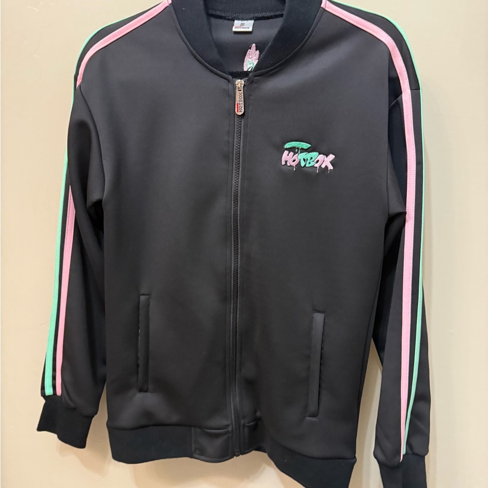Kids Black Jacket with Pink and Green Accents